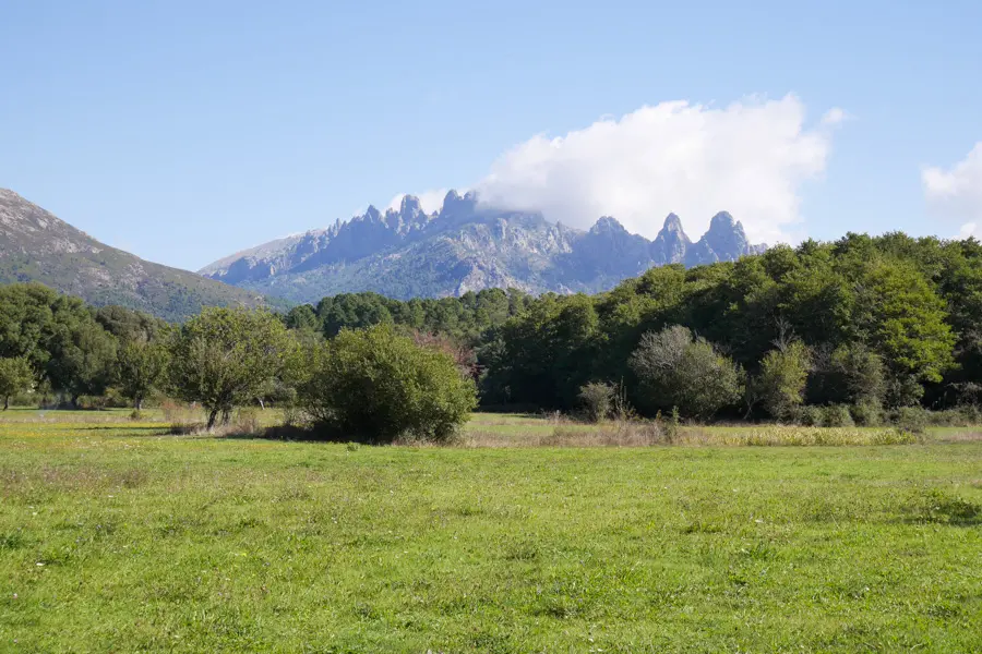 Corsica Aventure Vue sur les aiguilles de Bavella depuis le plateau de Quenza