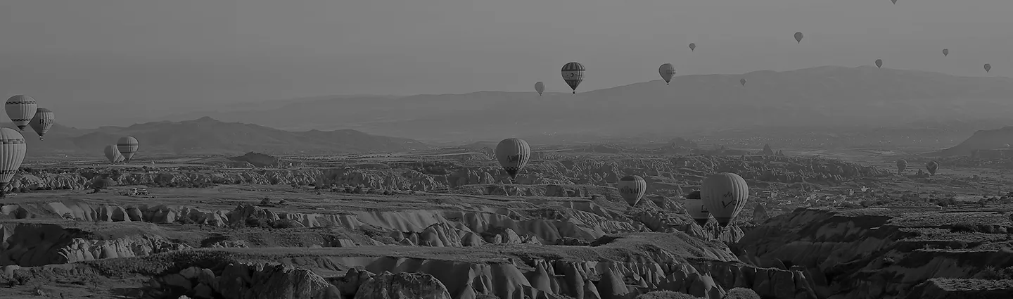 Mongolfières en noir et blanc